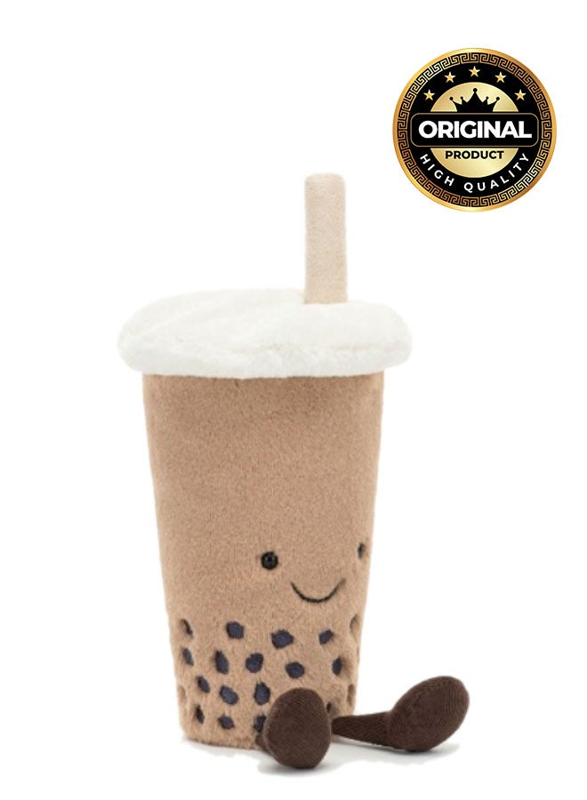 Jellycat دميّة بابل تي بوبا القابلة للتسلية - لعبة محشوة ناعمة بأرجل كوردي، هدية عيد الحب لطيفة للأطفال والبالغين، مجموعة جليكات، 17 سم - Image 1